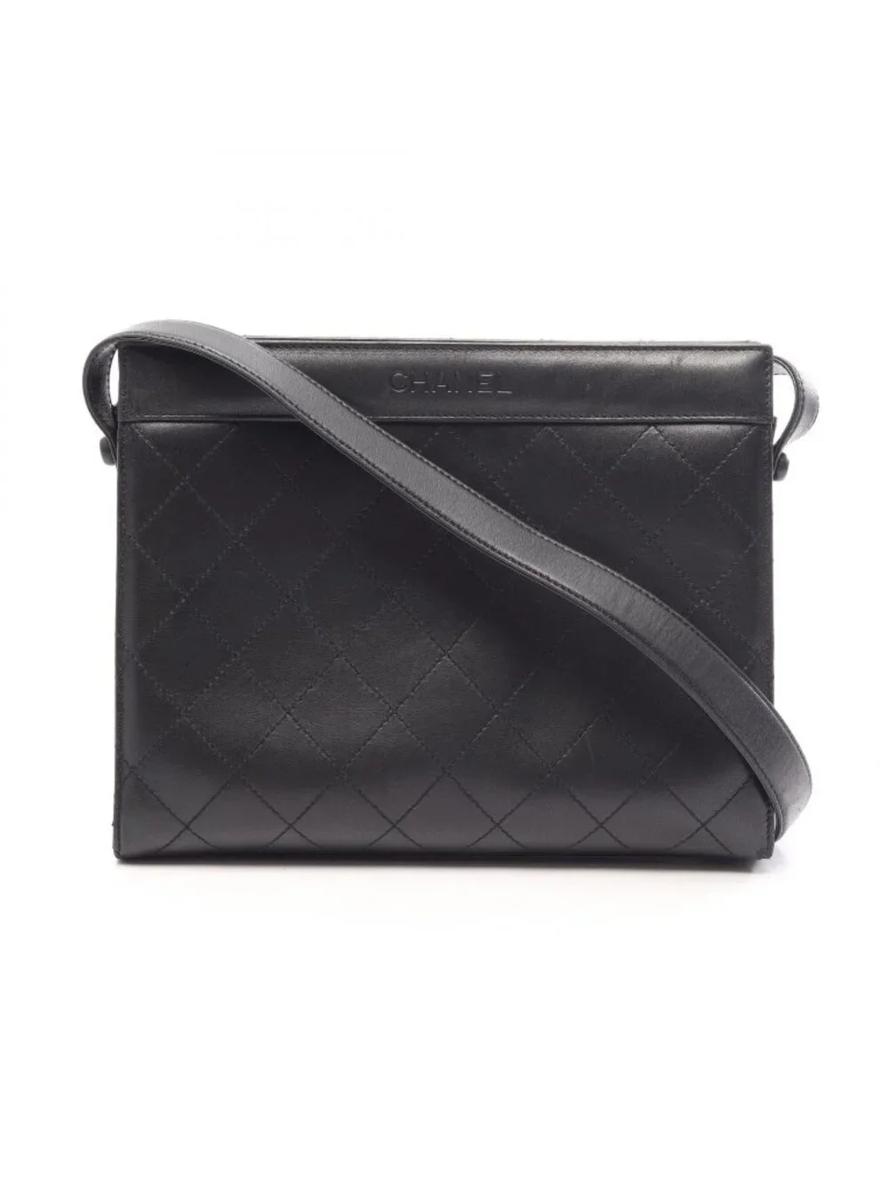Chanel Shoulder Bag Quilted Black Lambskin